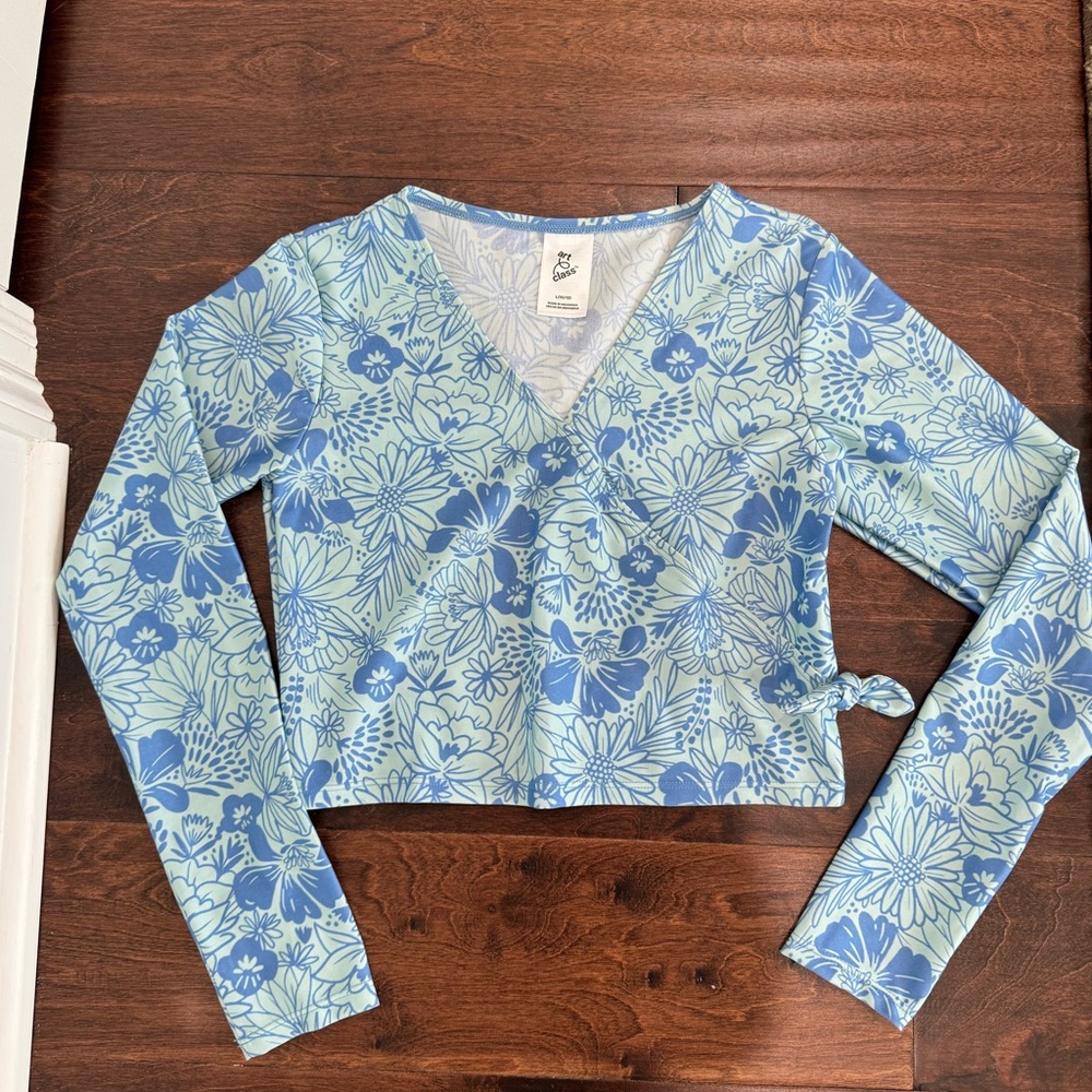 NEW Art Class Girls Rash Guard Sun Shirt Beach Swimsuit Top, size L 10/12